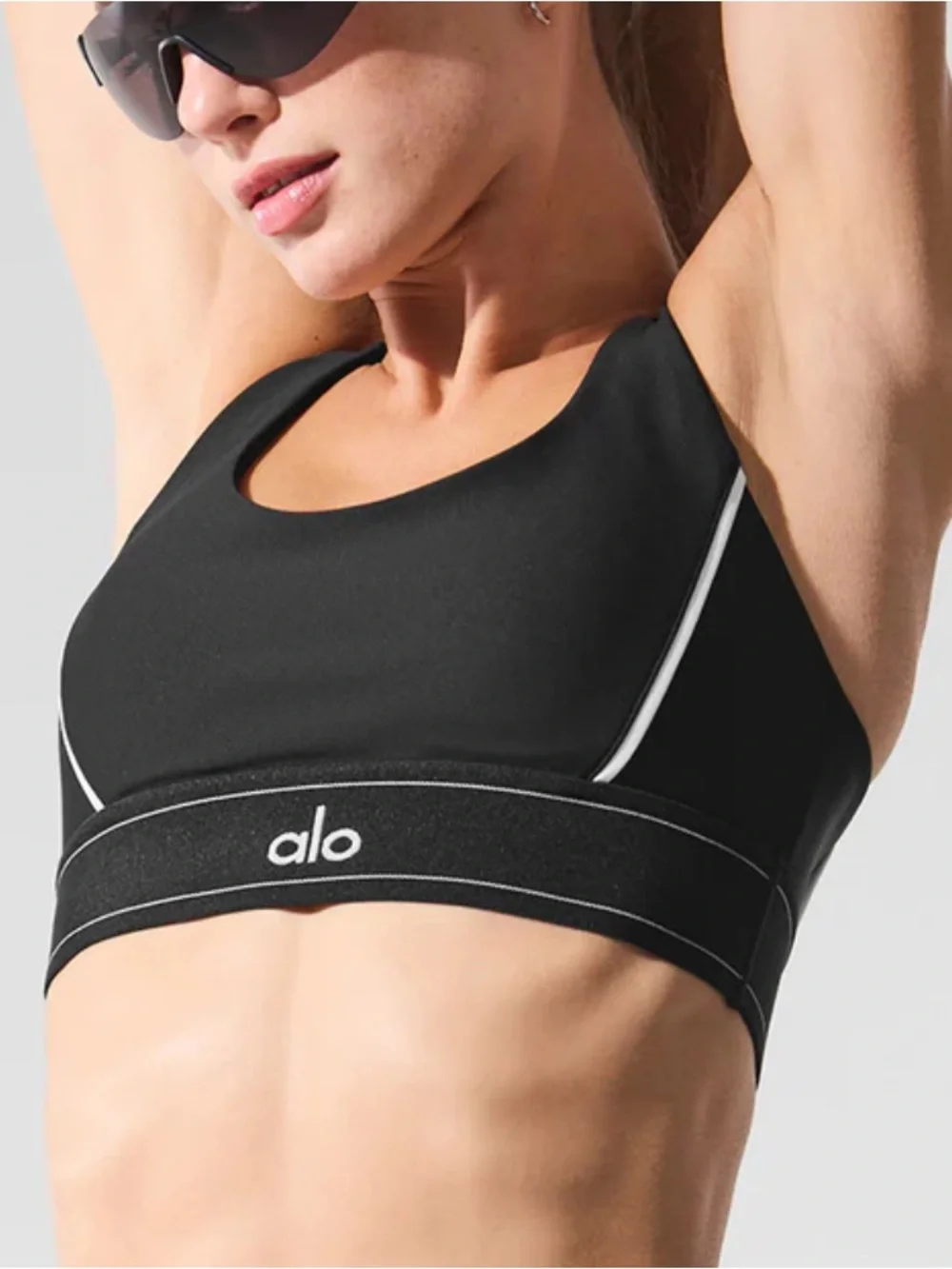 ALO Airlift Suit Up Bra Black/White Size Small